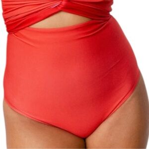 Baiia NWT Women’s Size 14 Red Pink High Waist Reversible Swim Bikini Bottoms